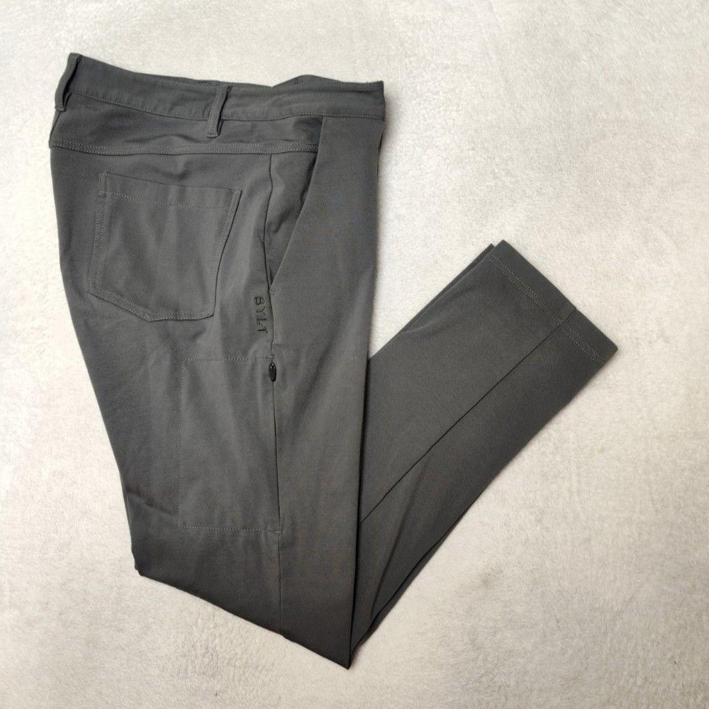 BYLT Pants Mens Medium Gray Everyday Pant 2.0 Slim Tapered Stretch Chino Work